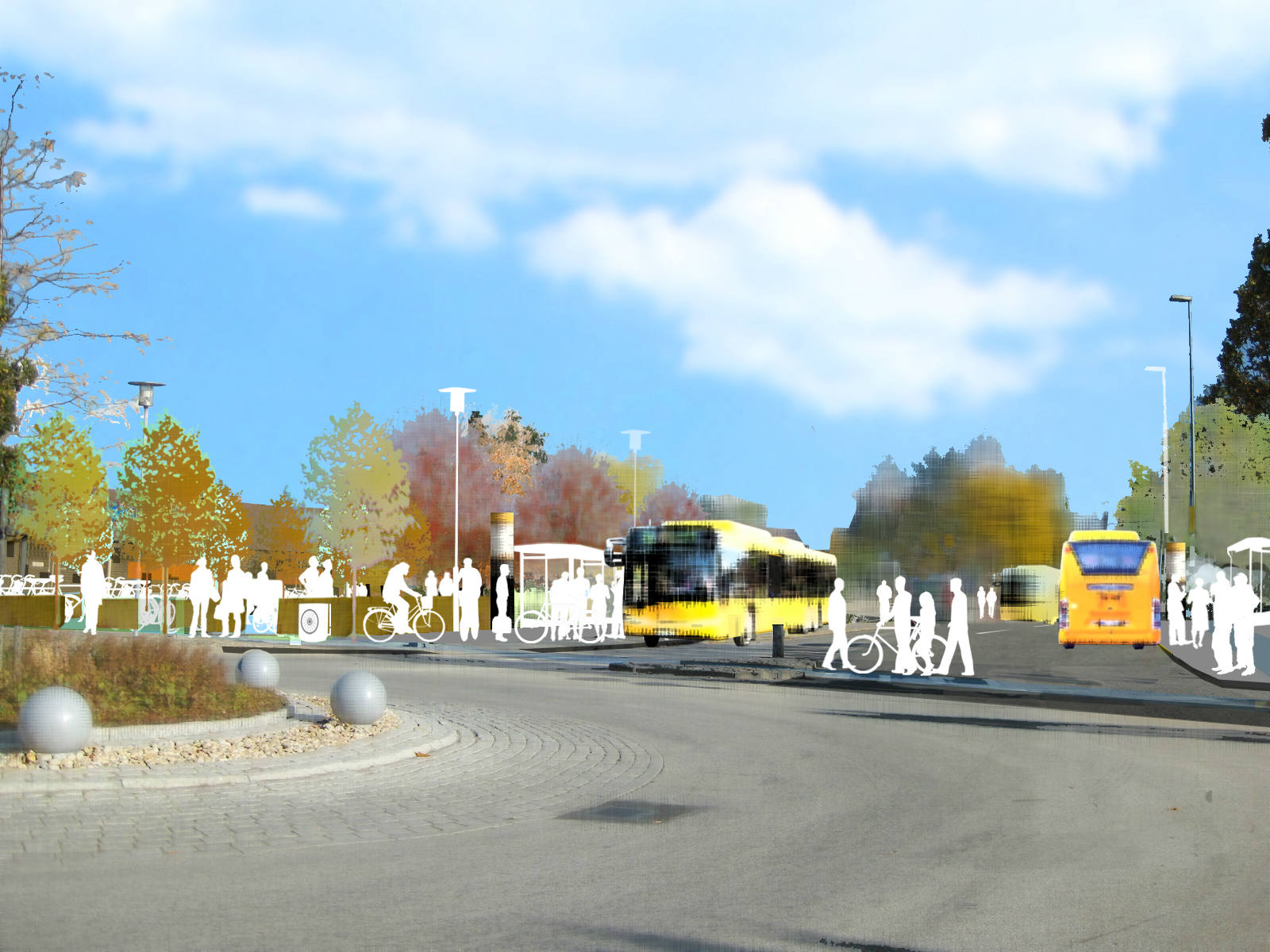 Skiss på nya busshållplats vid Storgatan/Malmövägen i Staffanstorp.